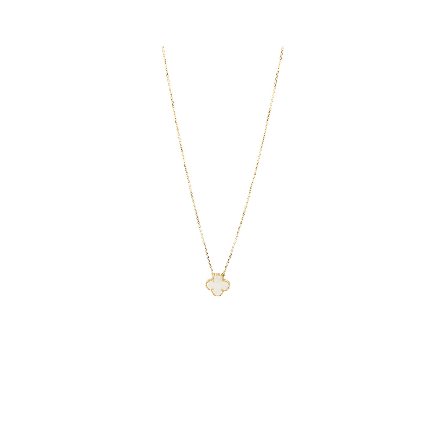 Van Cleef & Arpels Vintage Alhambra Pendant Yellow Gold White Mother of Pearl