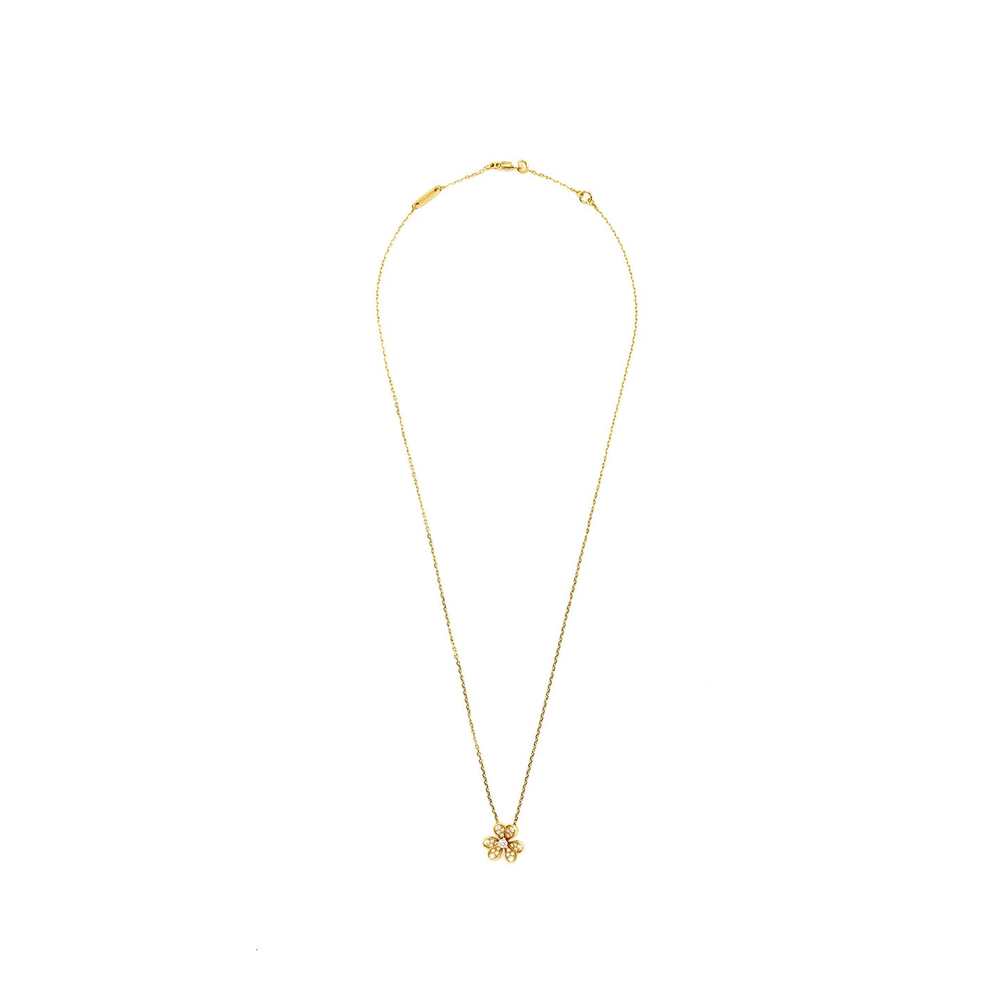 Van Cleef&Arpels Frivole Pendant, Mini Model Yellow Gold, Diamonds