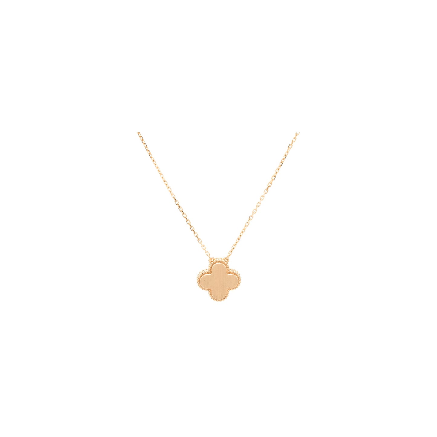 Van Cleef & Arpels 2023 Alhambra Holiday Limited Pendant Silver Obsidian Rose Gold Diamond