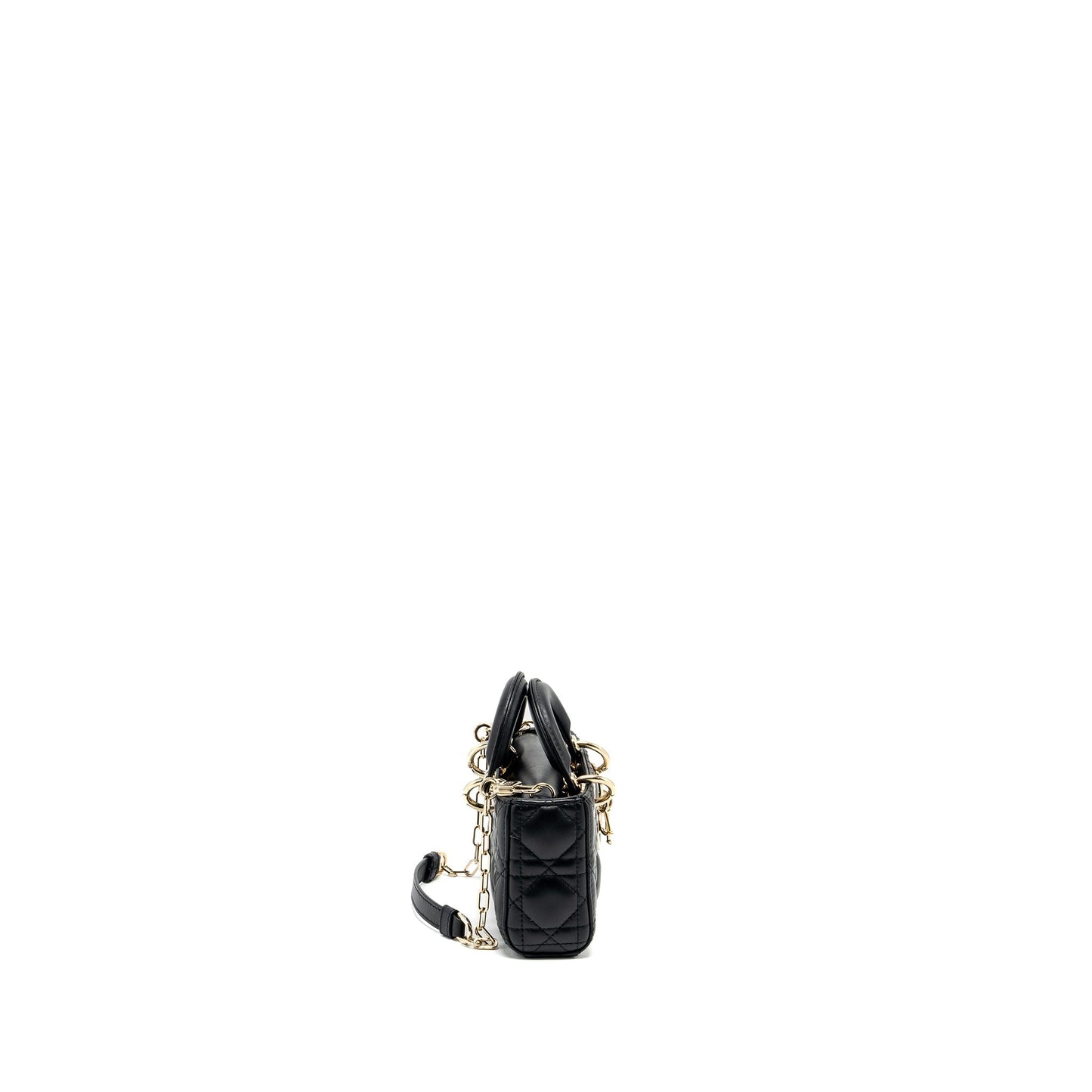 Luxury Dior Lady D-Joy Micro Bag Lambskin Black LGHW