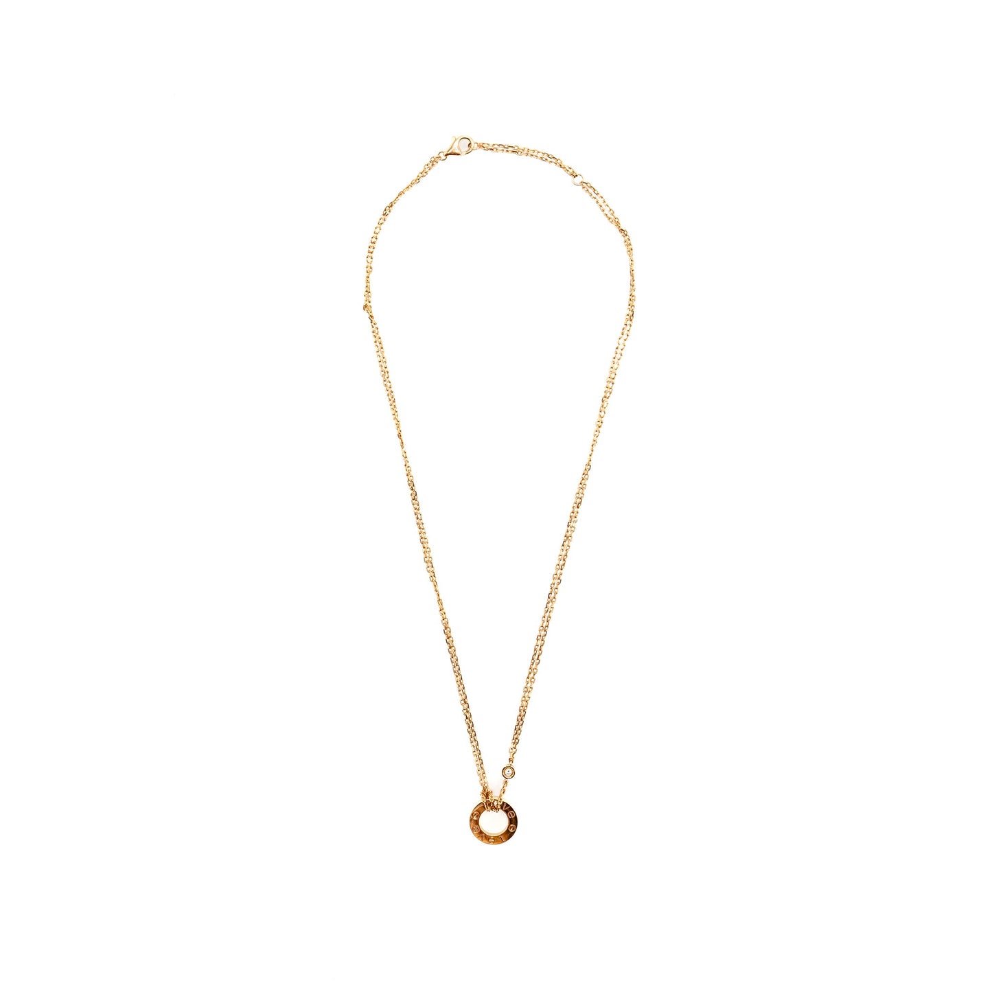 Cartier love pendant 2 diamonds rose gold