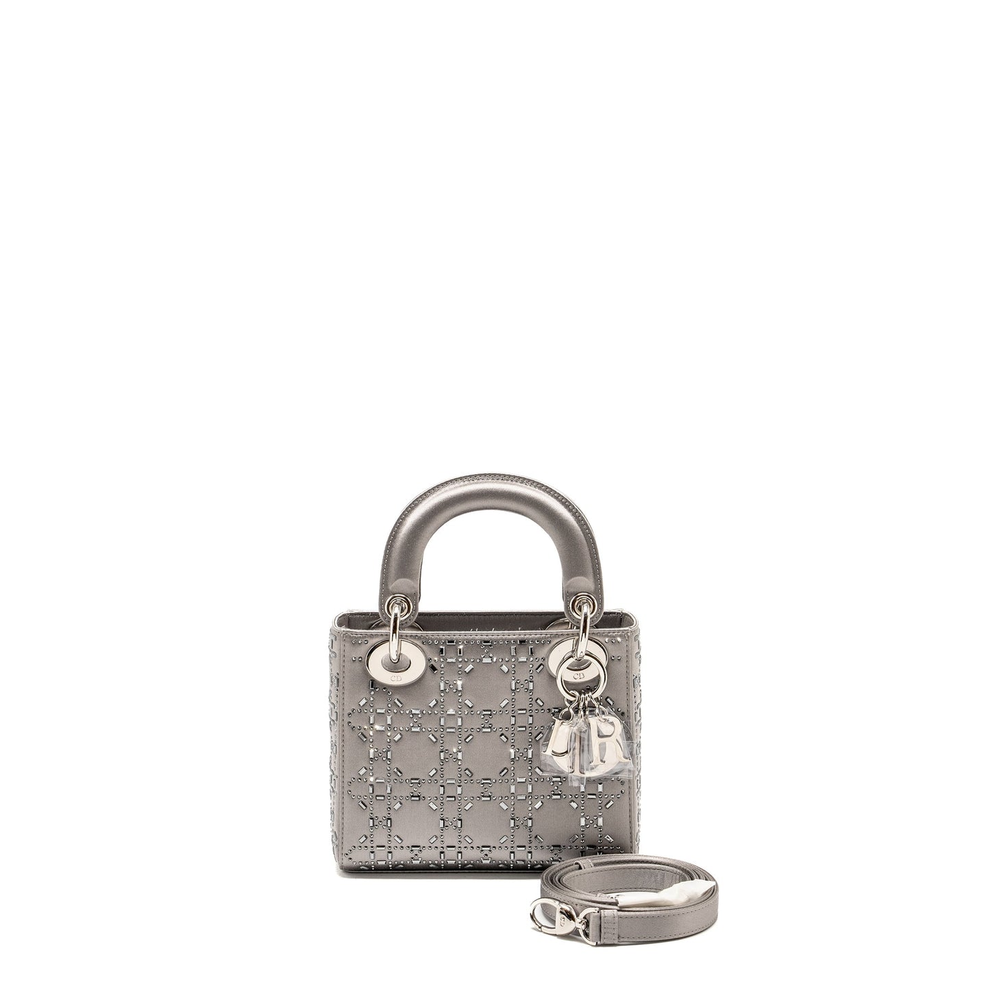 Luxury Dior Mini Lady Luxury Dior Stain Crystal Grey SHW