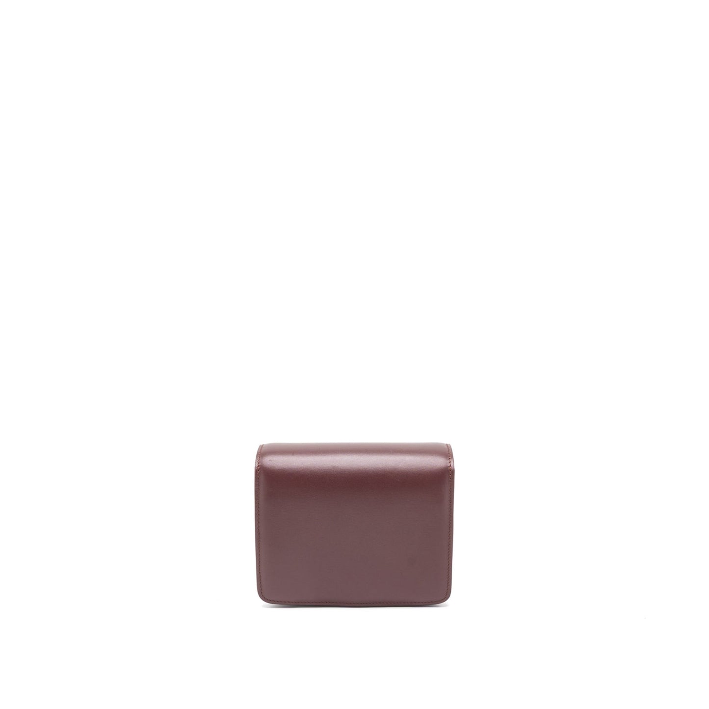 Celine Mini Box Calfskin Burgundy Brushed GHW