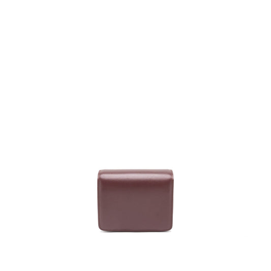 Celine Mini Box Calfskin Burgundy Brushed GHW