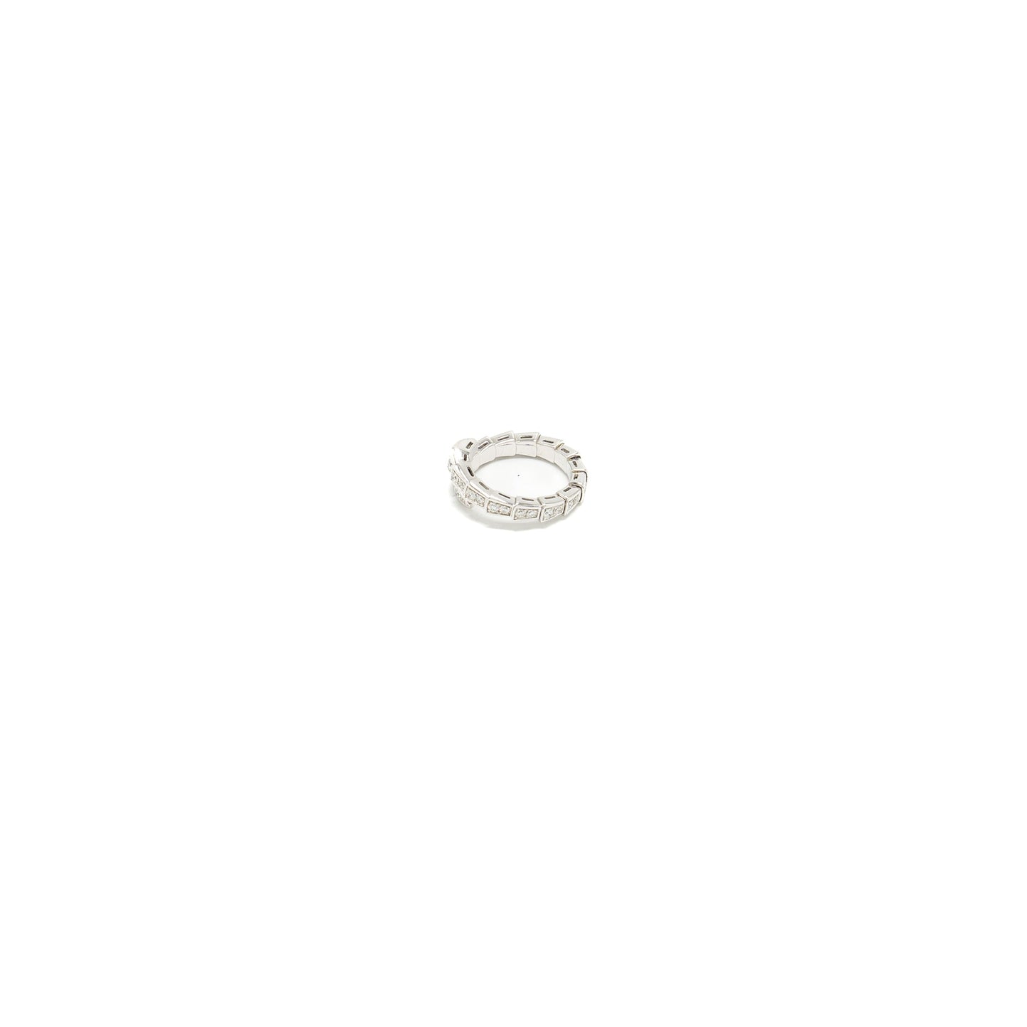 Bvlgari size S Serpenti Viper Ring 18kt white gold, diamonds