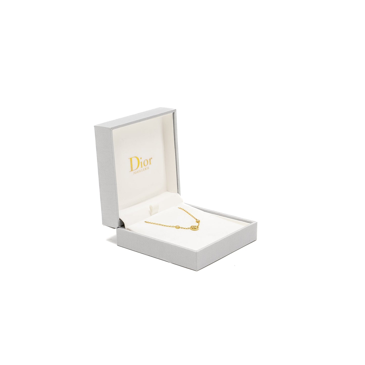 Luxury Dior Rose des Vents Necklace Yellow Gold with 3 Diamonds, Mother of Pearl