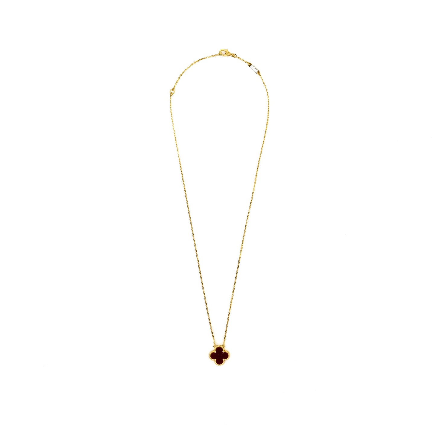Van Cleef and Arpels Vintage Alhambra Pendant Carnelian / 18K yellow Gold