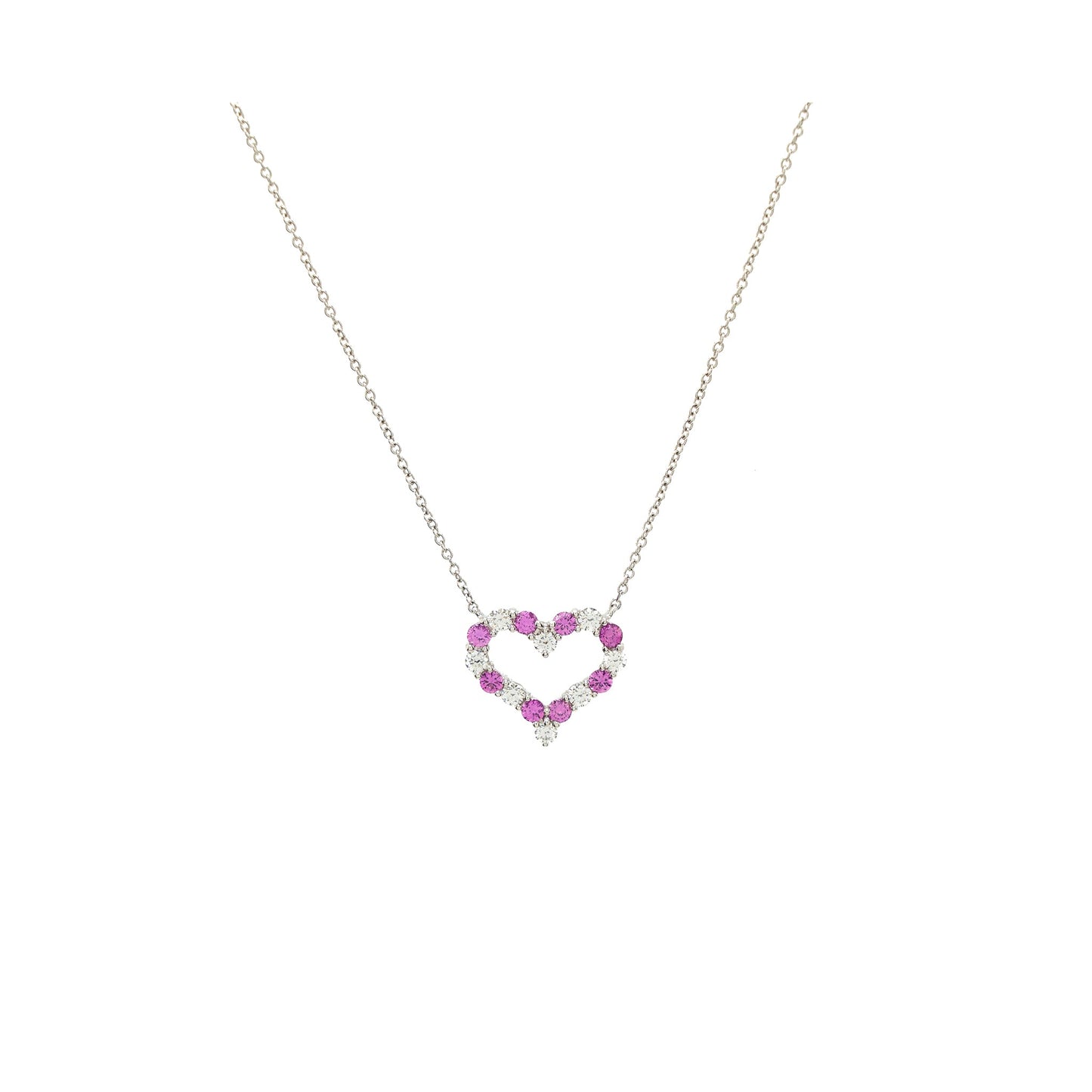 Tiffany Heart Pendant Platinum Pink/ White Diamonds