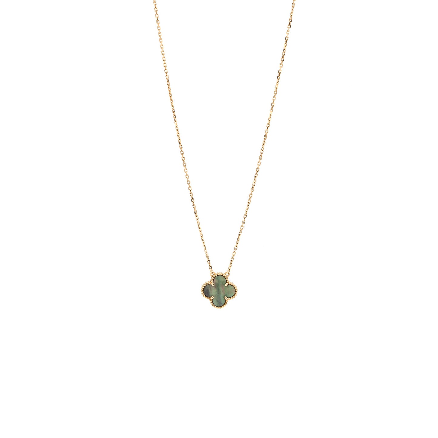 Van cleef and Arpels vintage Alhambra pendant rose gold with grey mother of pearl