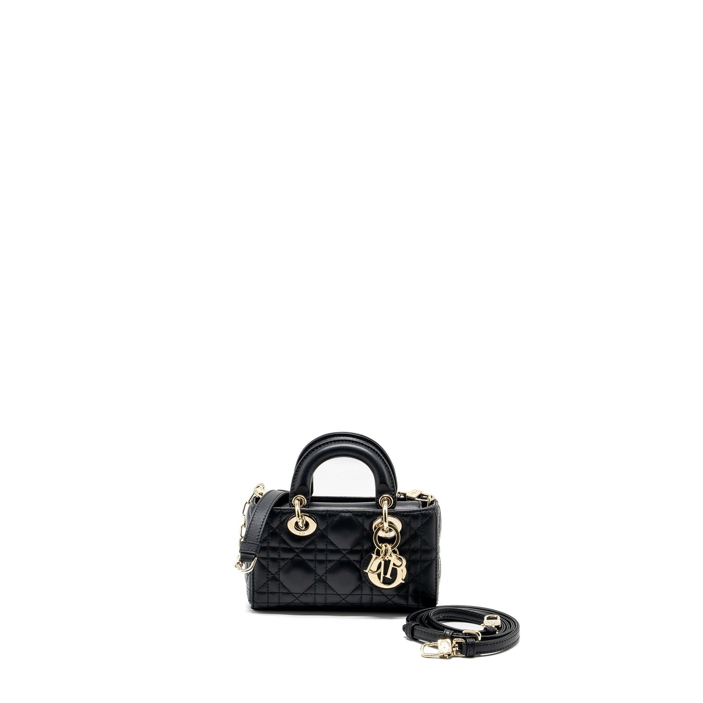 Luxury Dior Lady D-Joy Micro Bag Lambskin Black LGHW