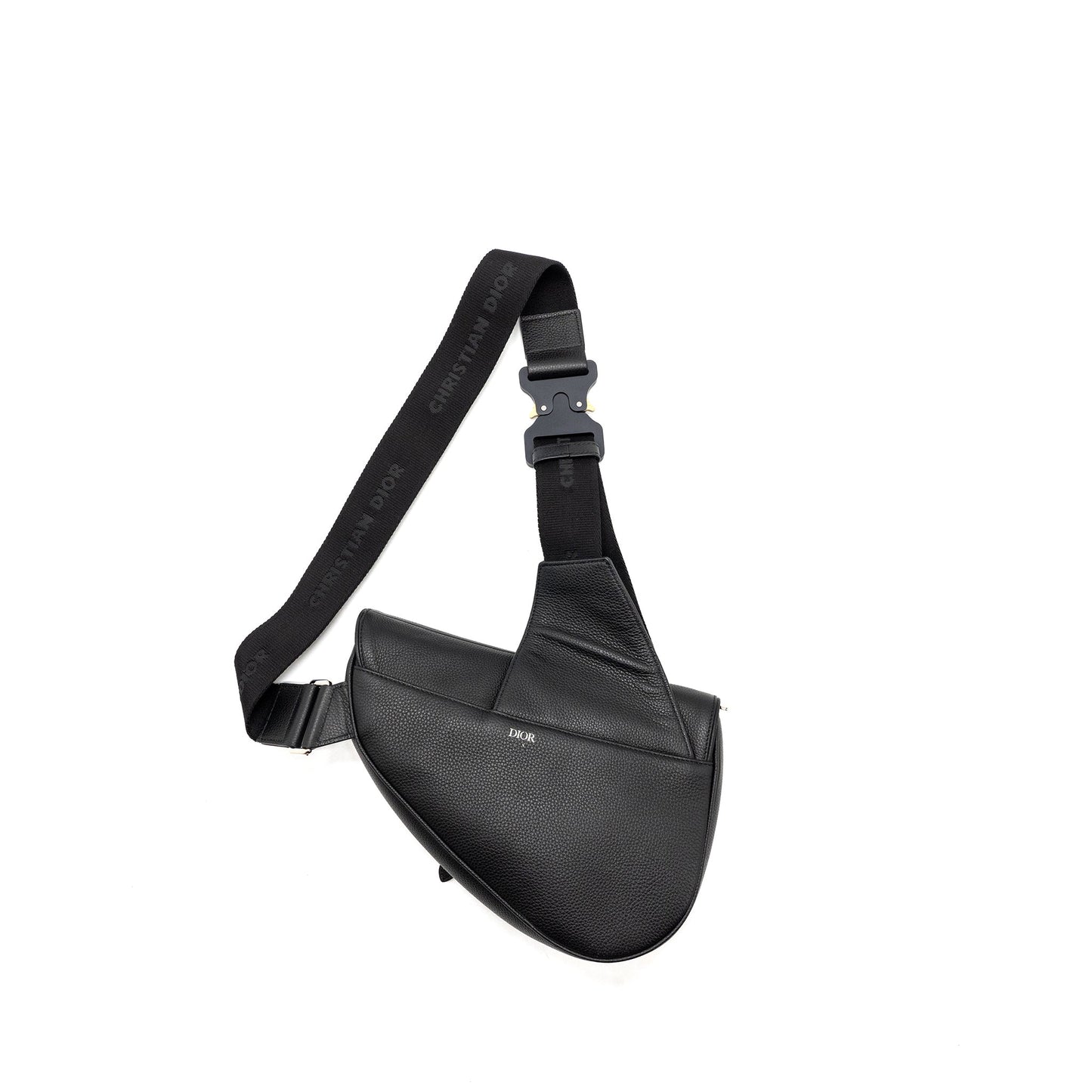 Luxury Dior Homme Saddle Bag Calfskin Black SHW