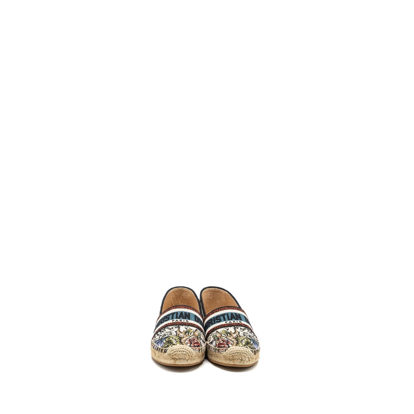 Luxury Dior Size 37.5 Flora and Animal Embroidered Granville Espadrille Fabric Multicolour