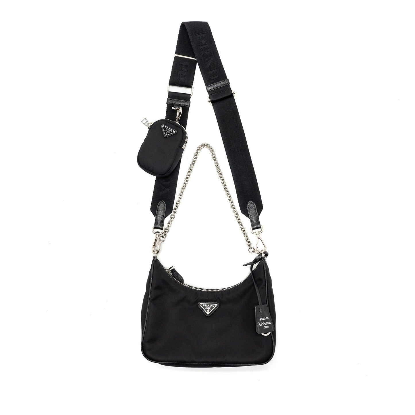 Prada re-edition 2005 re-nylon bag black SHW