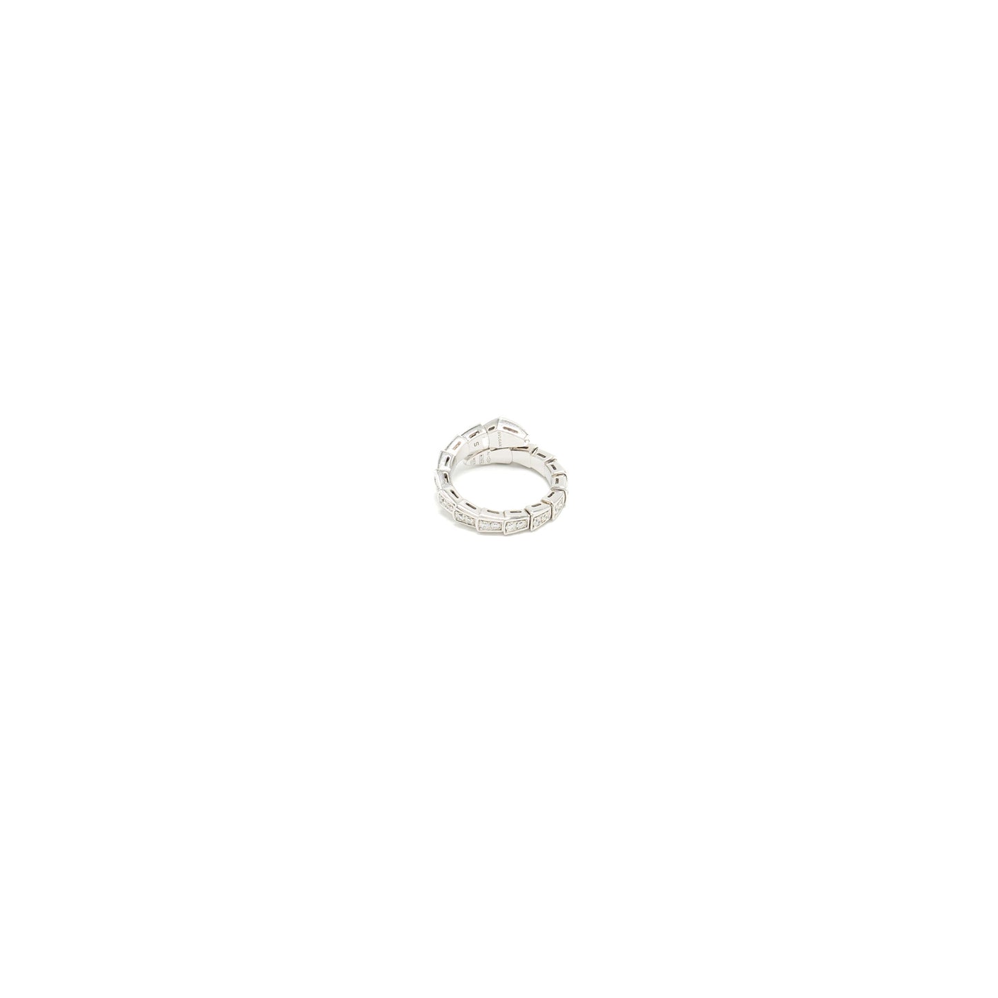 Bvlgari size S Serpenti Viper Ring 18kt white gold, diamonds