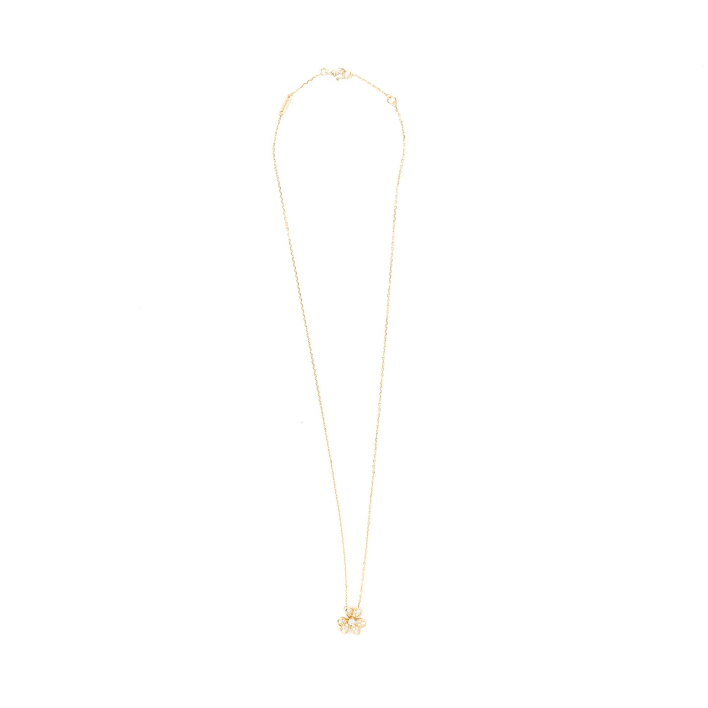Van Cleef & Arpels Frivole Pendant, Mini Model Yellow Gold Diamonds