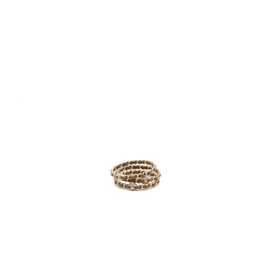 Chanel 3 Leather Chain/cc Logo Bracelet Dark Beige Brush GHW