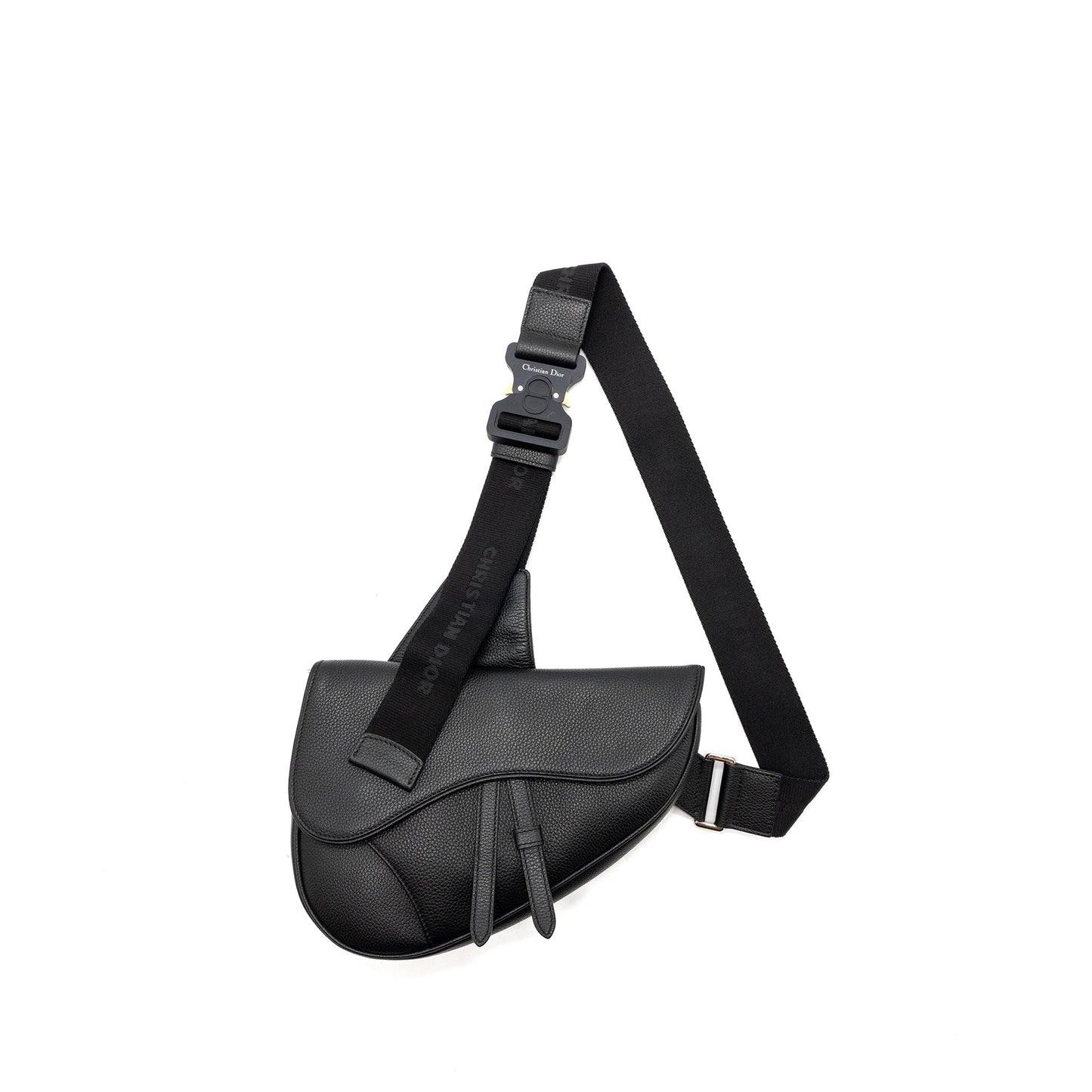 Luxury Dior Homme Saddle Bag Calfskin Black SHW