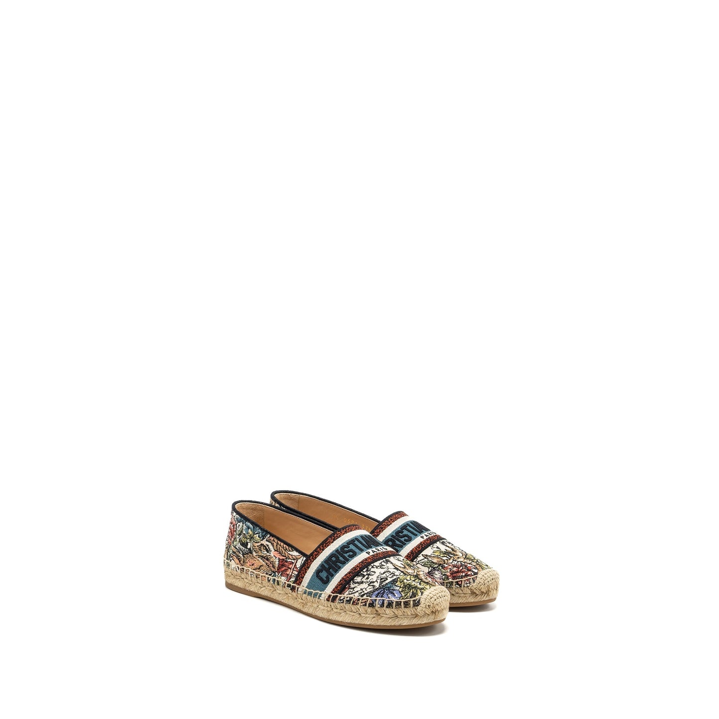 Luxury Dior Size 37.5 Flora and Animal Embroidered Granville Espadrille Fabric Multicolour