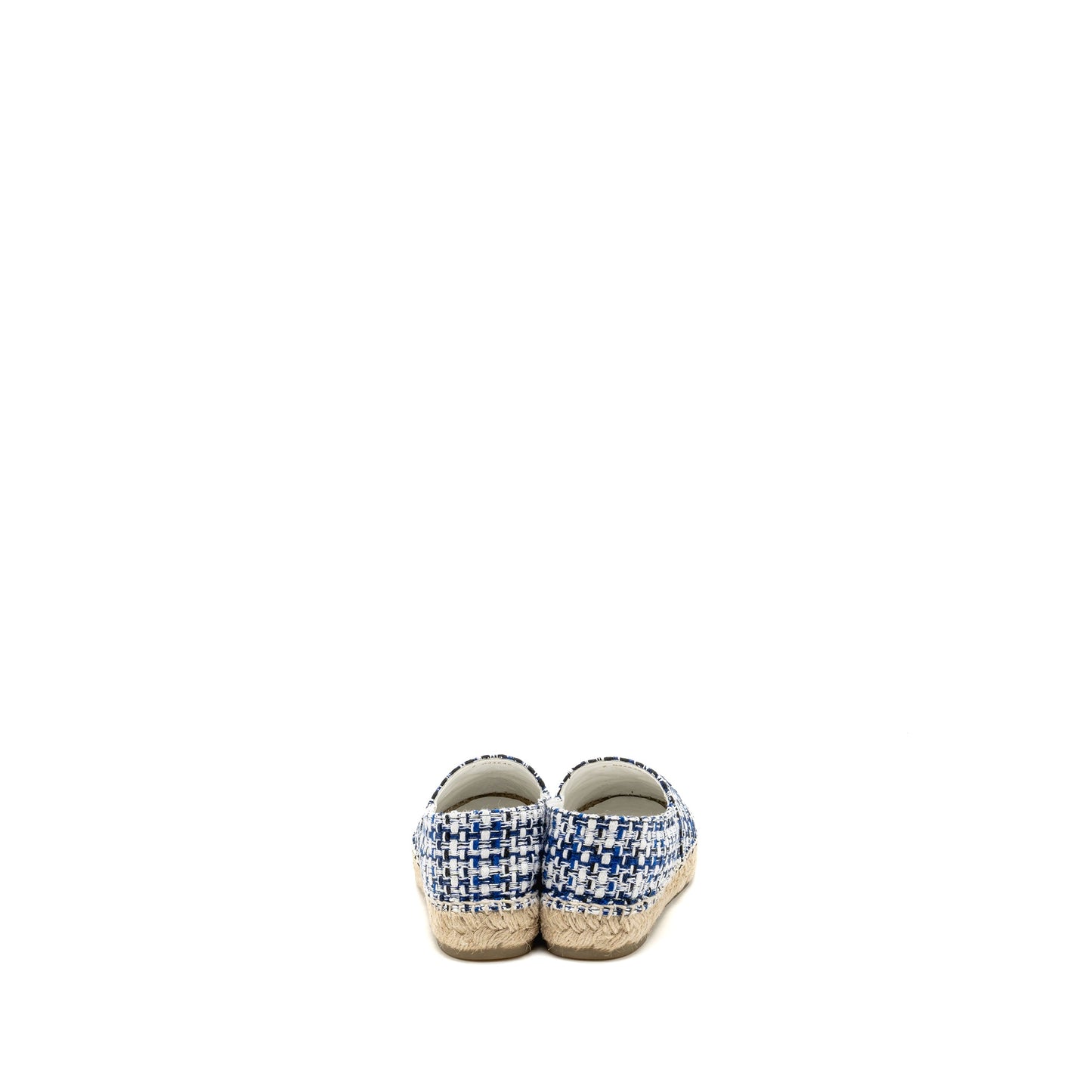 Chanel Size 37 Espadrilles Tweed/Cotton Blue/Multicolour
