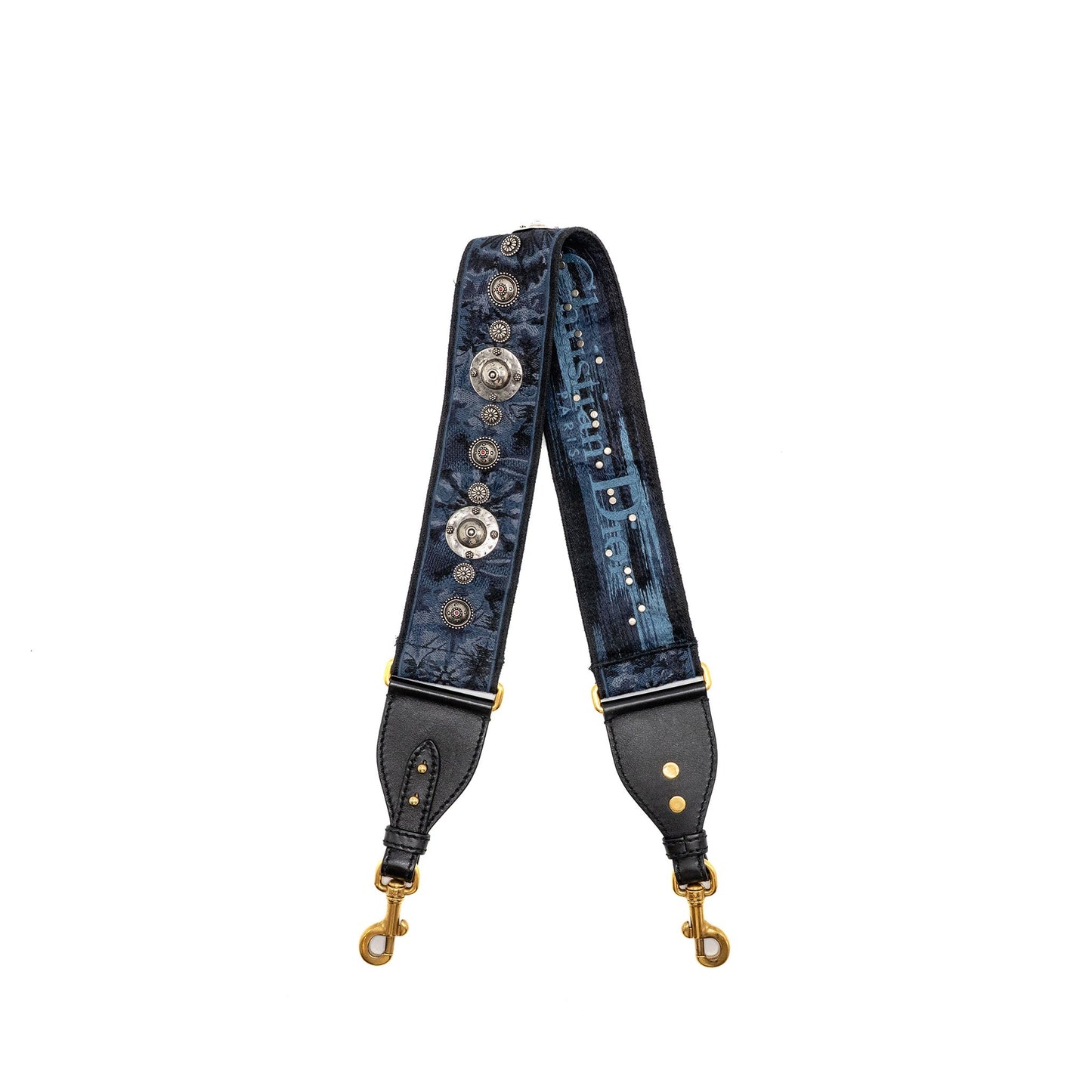 Luxury Dior Miscellaneous Studded Shoulder Strap Blue with Multicolour Hardware