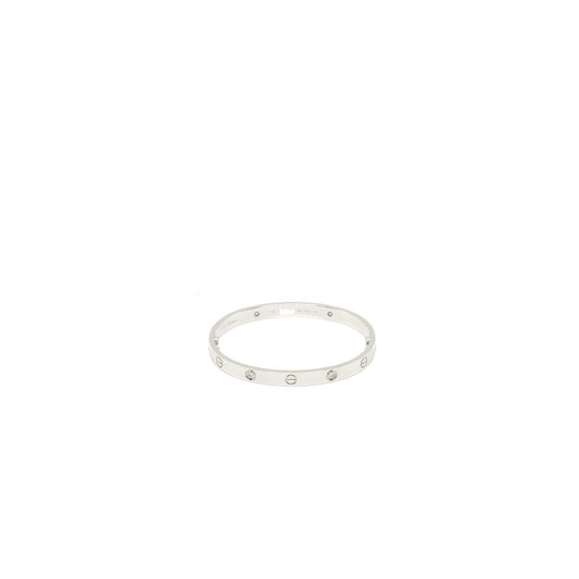 Cartier Size 18 Love Bracelet White Gold, 4 Diamonds