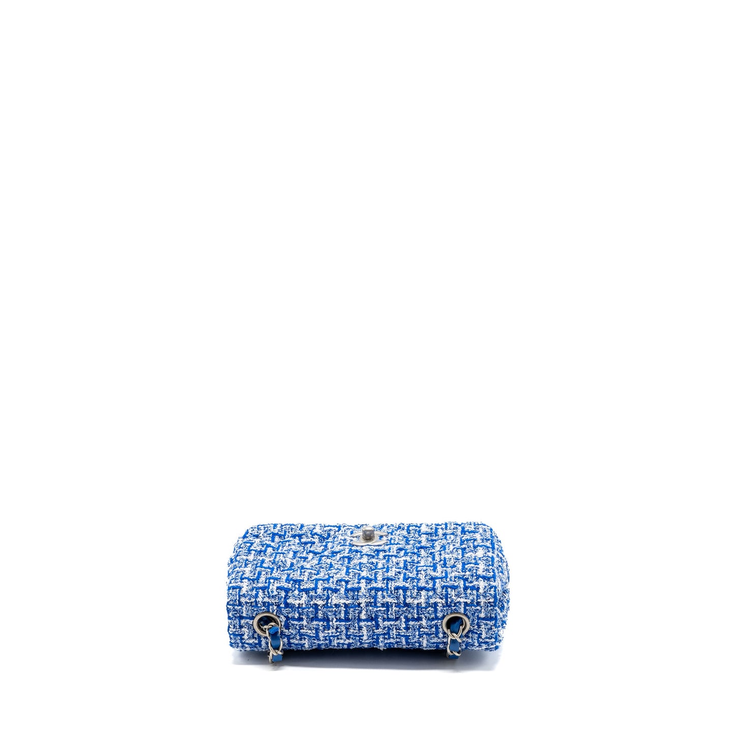 Chanel mini rectangular flap tweed blue / multicolour SHW (Microchip)