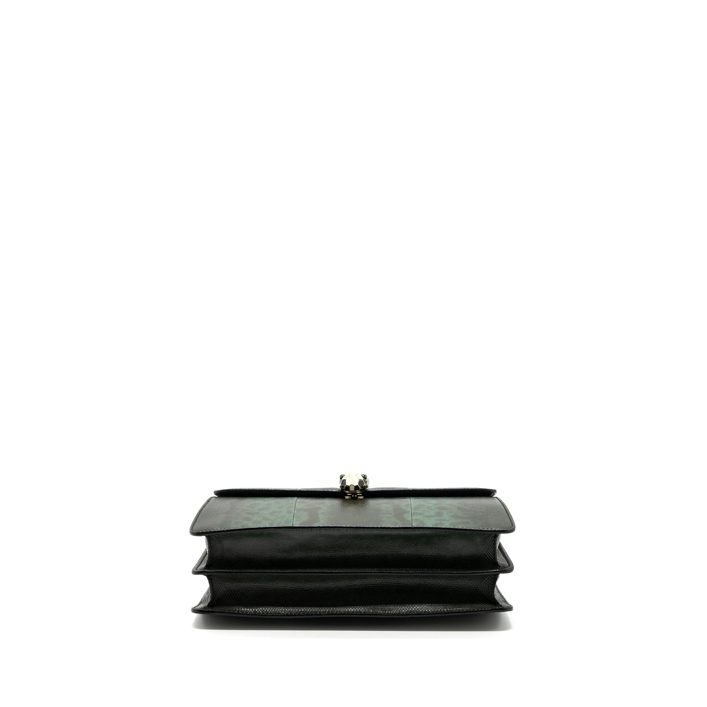 Bvlgari Serpenti Forever Flap Bag Shiny Karung Glacier Green LGHW
