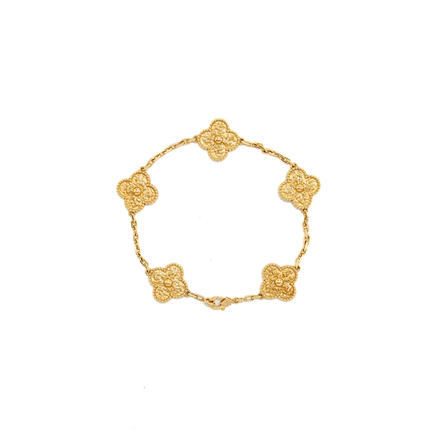 Van Cleef & Arpels Vintage Alhambra Bracelet 5 Motifs Yellow Gold