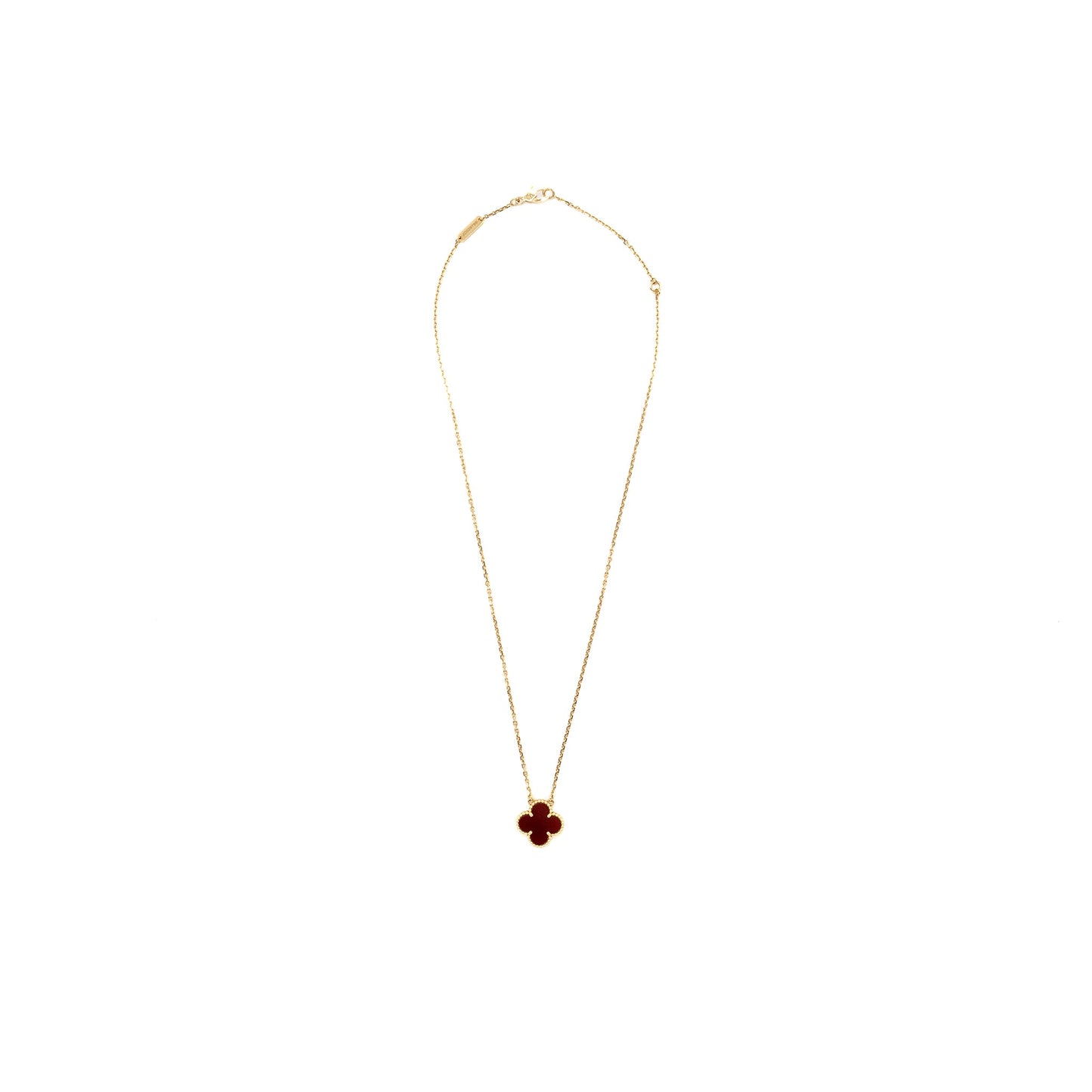 Van Cleef & Arpels Vintage Alhambra Pendant Carnelian Rose Gold