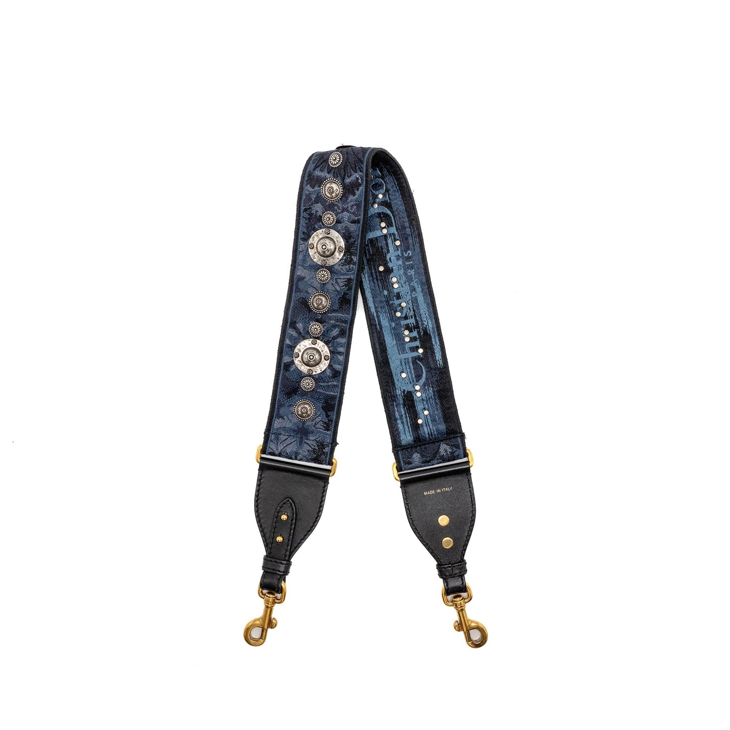 Luxury Dior Miscellaneous Studded Shoulder Strap Blue with Multicolour Hardware