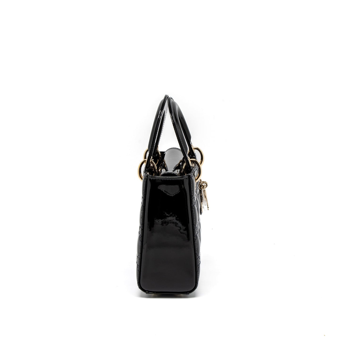 Luxury Dior Small Lady Luxury Dior Bag Patent Black LGHW