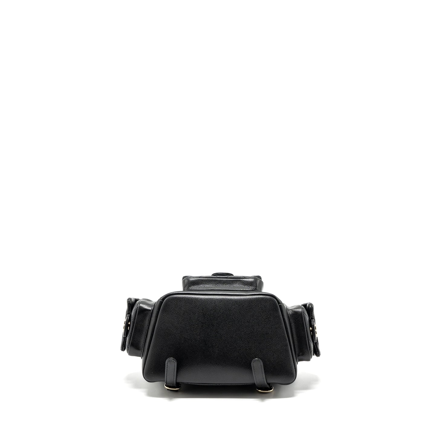Chanel 23k triple pocket backpack caviar black LGHW (microchip)