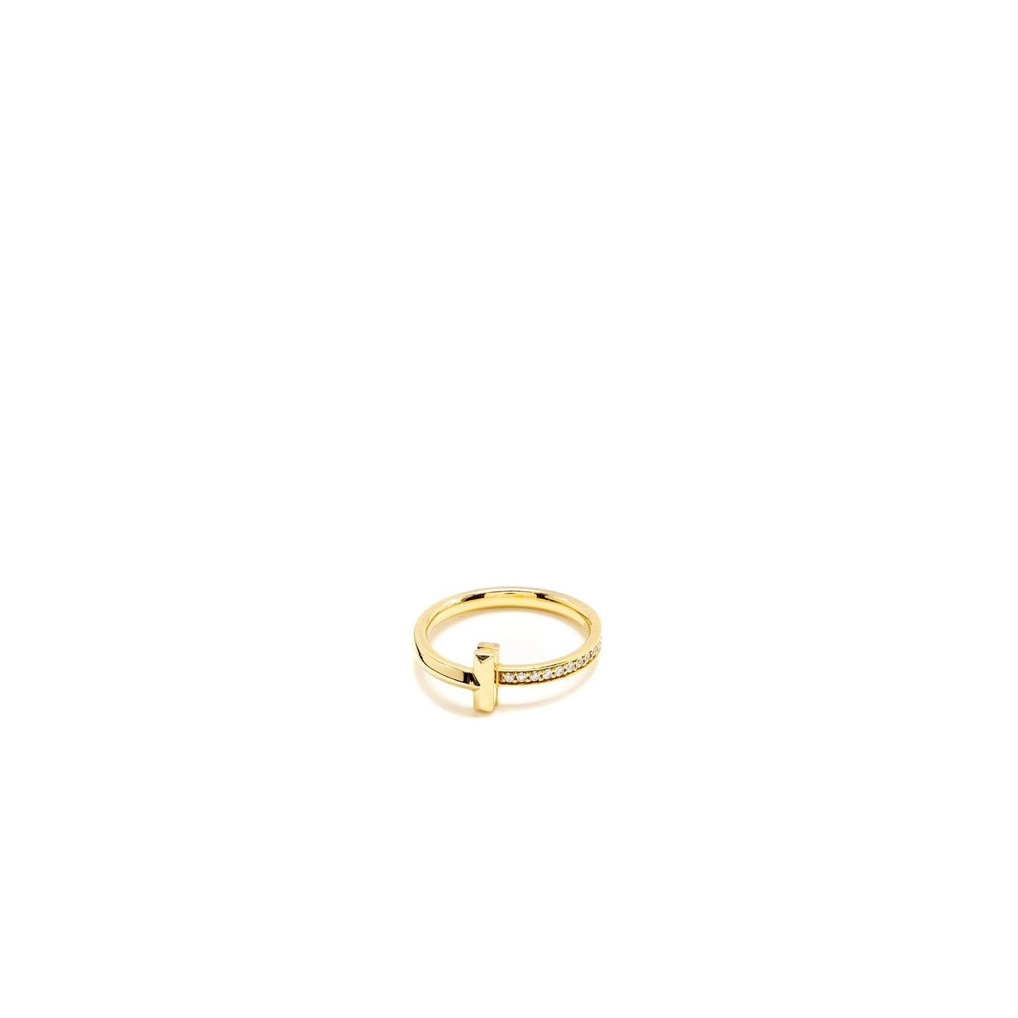 Tiffany Size ~7.5 T T1 Ring Yellow Gold, Diamonds