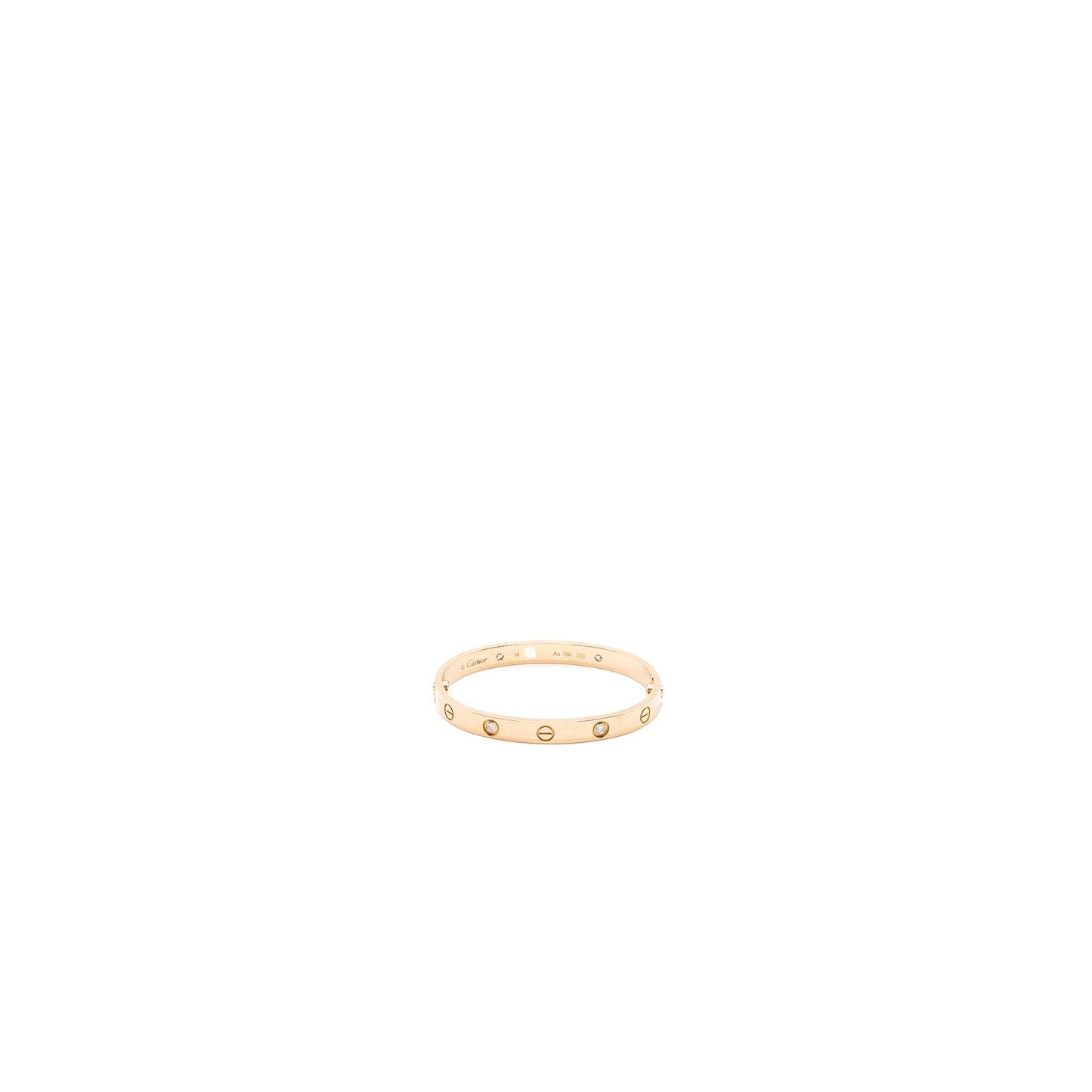 Cartier size 16 love bracelet Rose gold, 4 diamonds