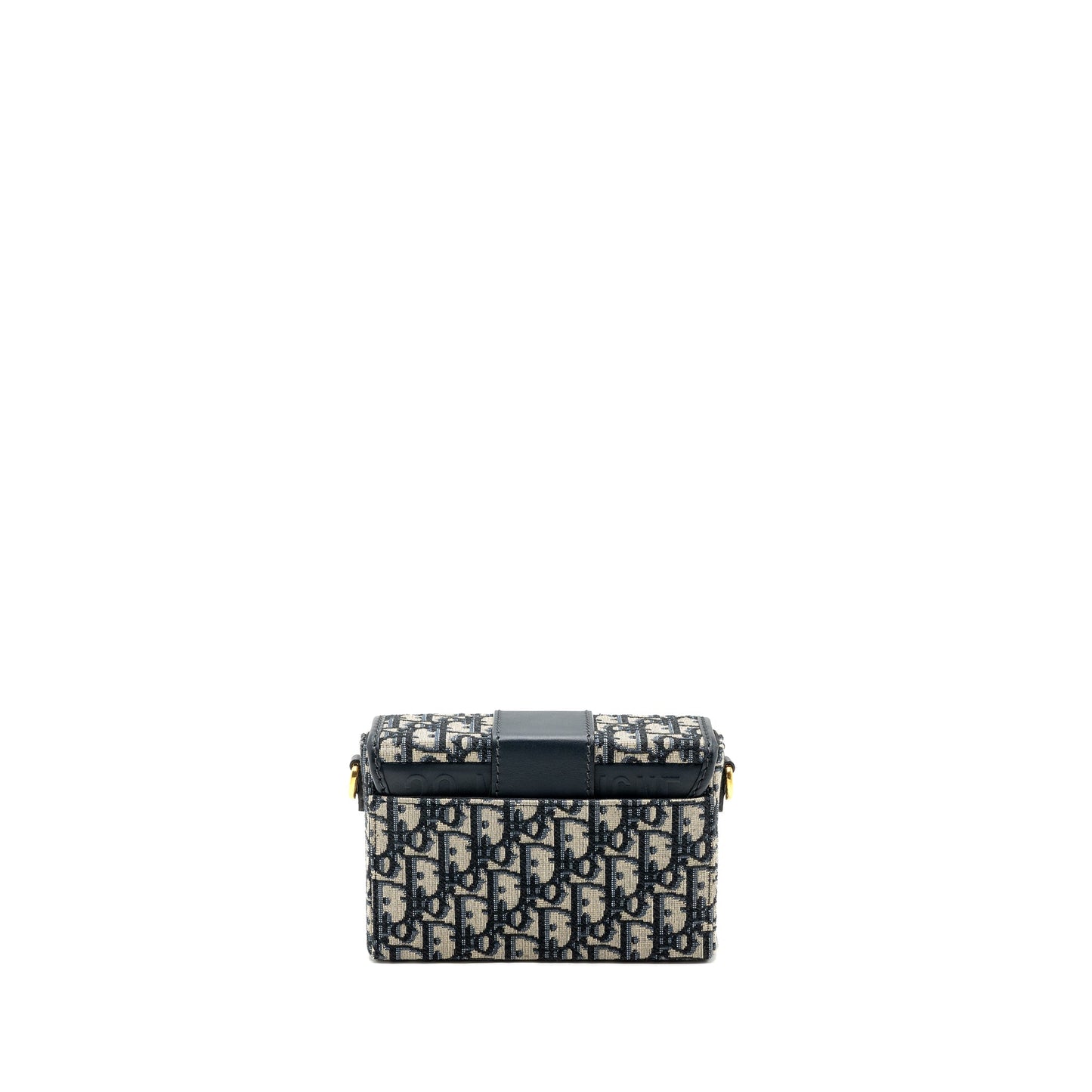 Luxury Dior mini 30 Montaigne box bag canvas / calfskin blue oblique jacquard GHW