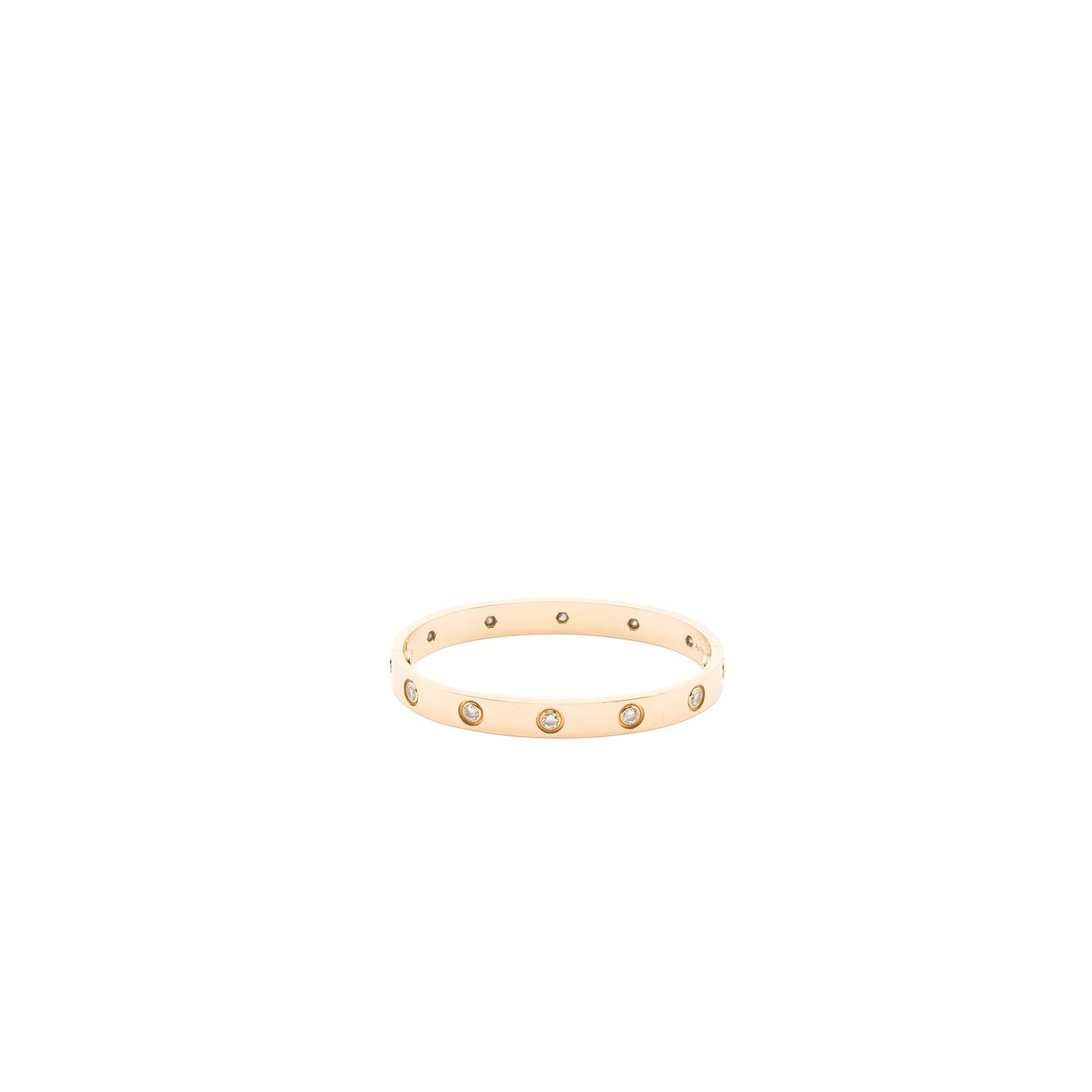 Cartier size 15 love bracelet rose gold with 10 diamonds