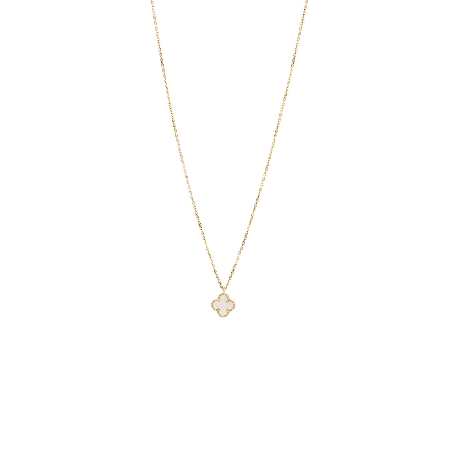 Van Cleef & Arpels Sweet Alhambra Pendant White Mother Of Pearl Yellow Gold