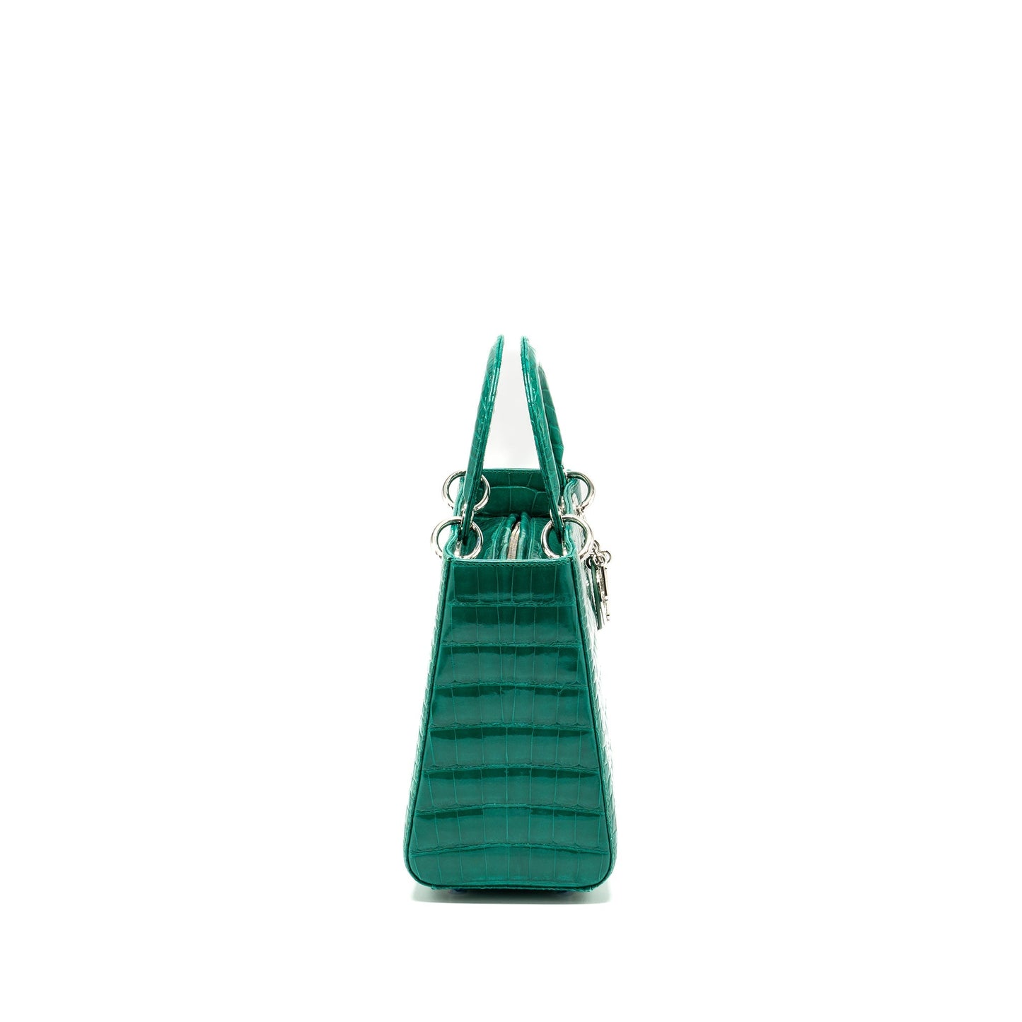 Luxury Dior medium lady Luxury Dior crocodile green SHW with crystal