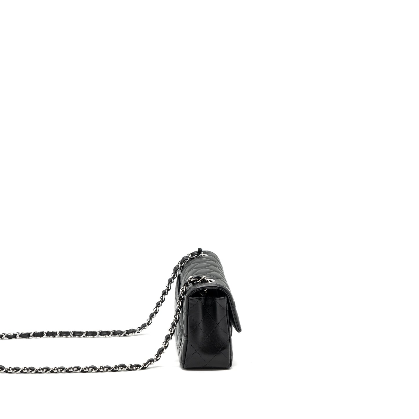 Chanel mini rectangular flap bag lambskin black SHW (MICrochip)