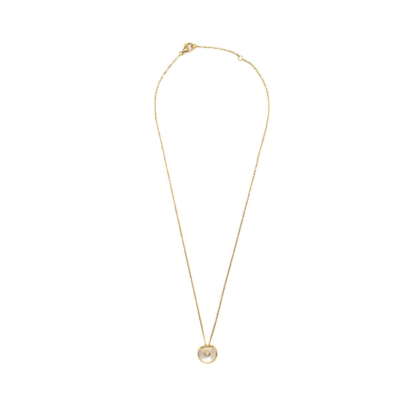 Cartier Amulette De Cartier Nekclace, XS Model, White Mother Of Pearl Rose Gold Diamond