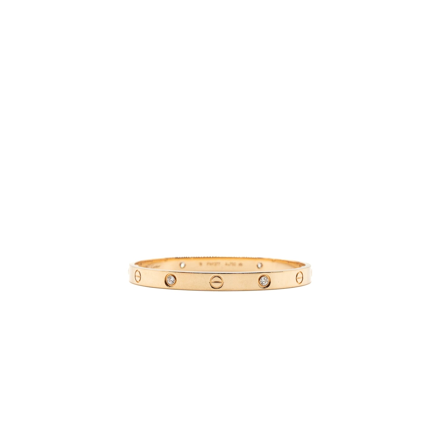 Cartier Size 18 Love Bracelet Rose Gold 4 Diamonds