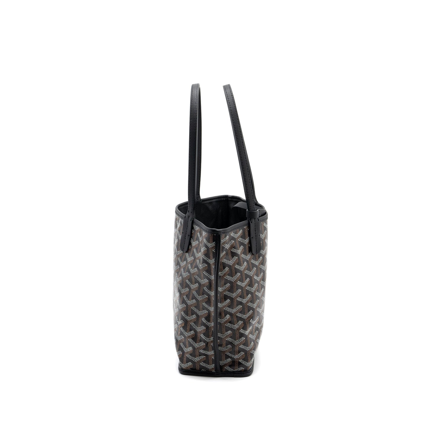GOYARD Anjou mini bag canvas/calfskin black SHW