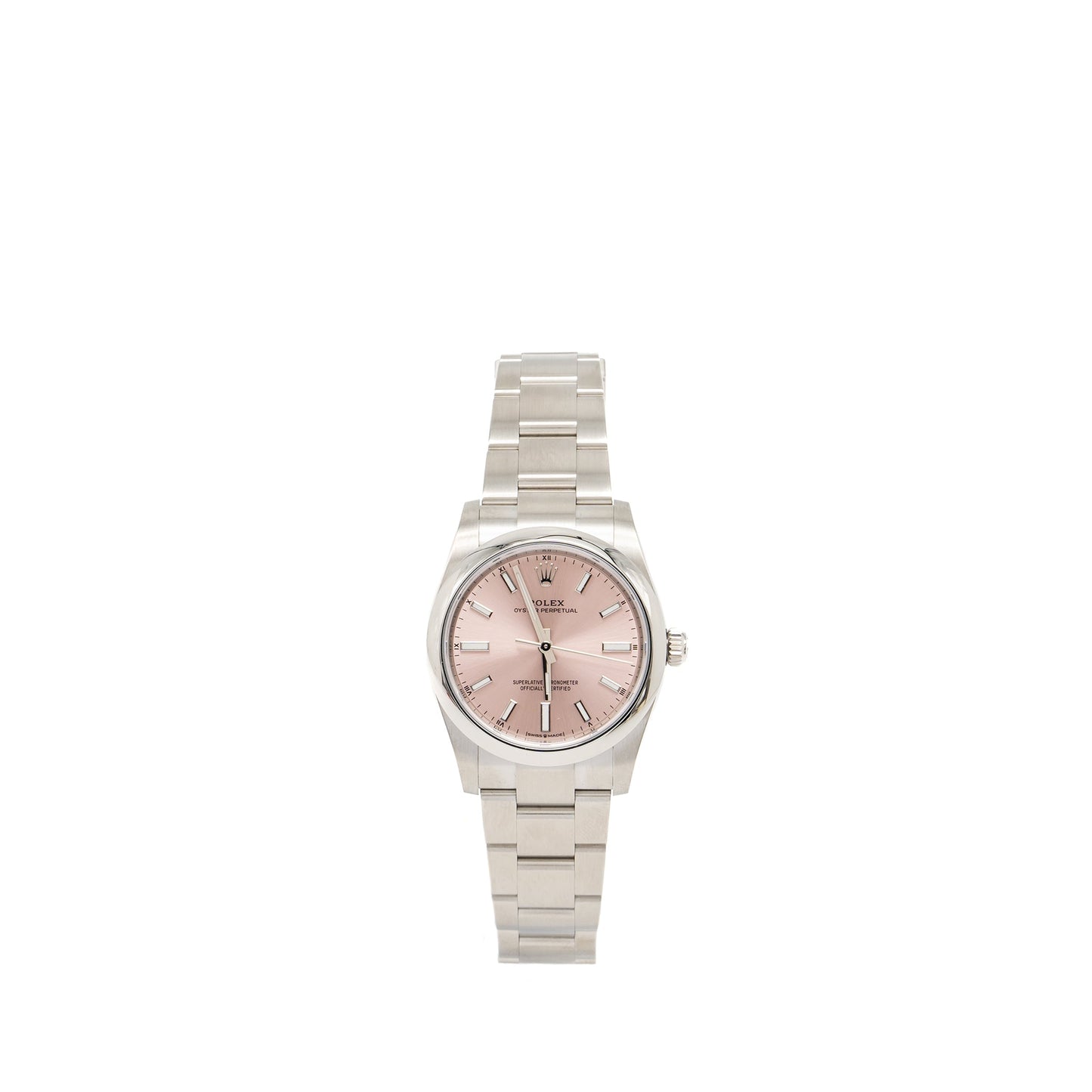 Rolex Oyster Perpetual 34mm Oystersteel Pink Dial Oyster Bracelet M:124200-0004