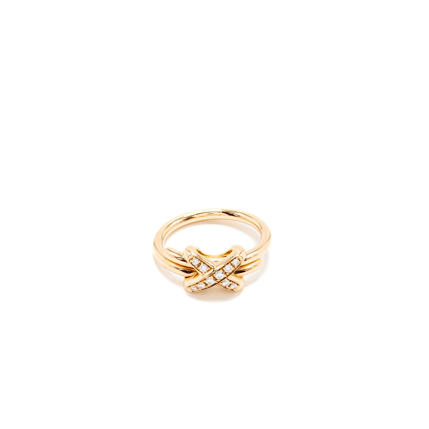 Chaumet Size 51 Jeux De Liens Ring Rose Gold, Diamonds