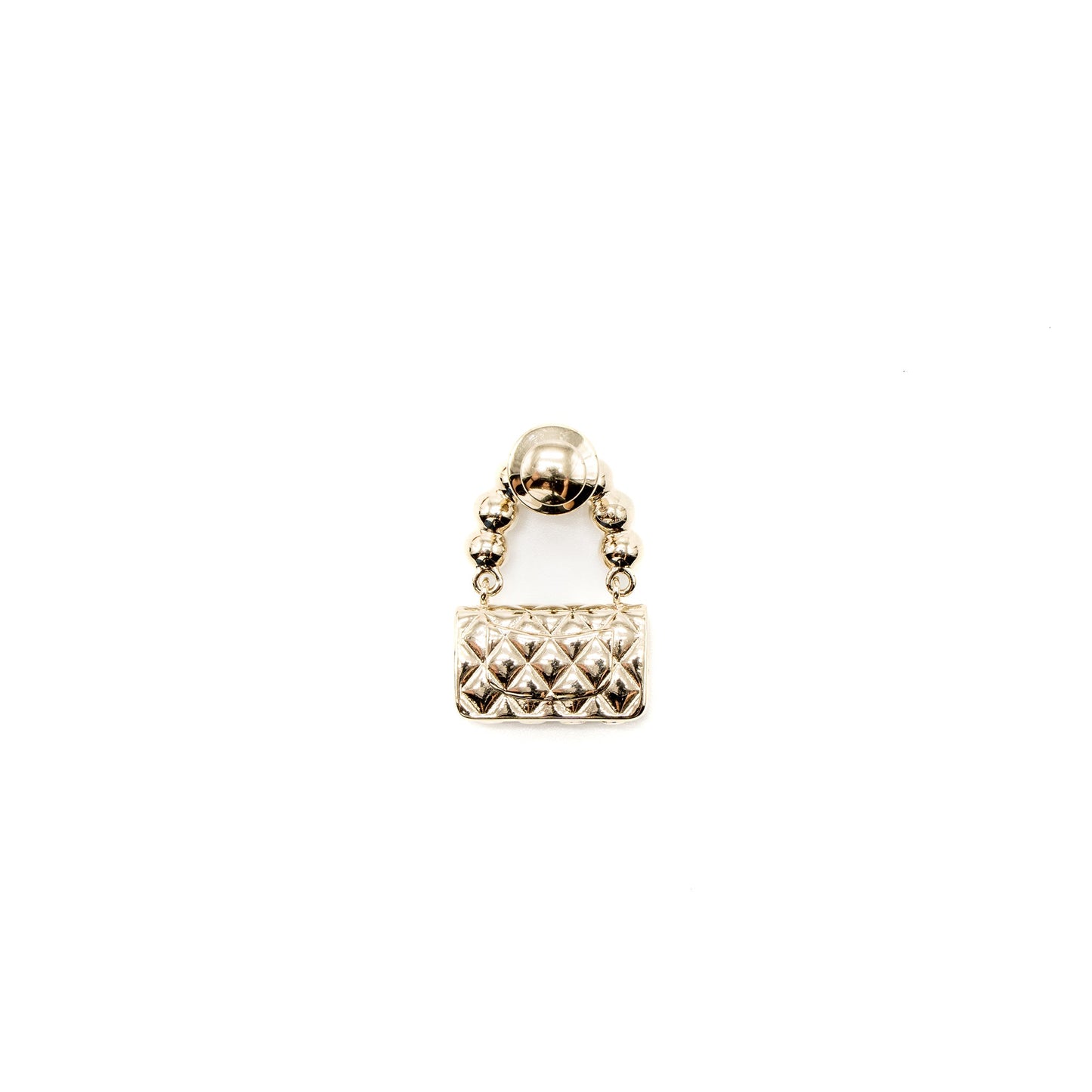 Chanel Bag Brooch Pearl Light Gold Tone