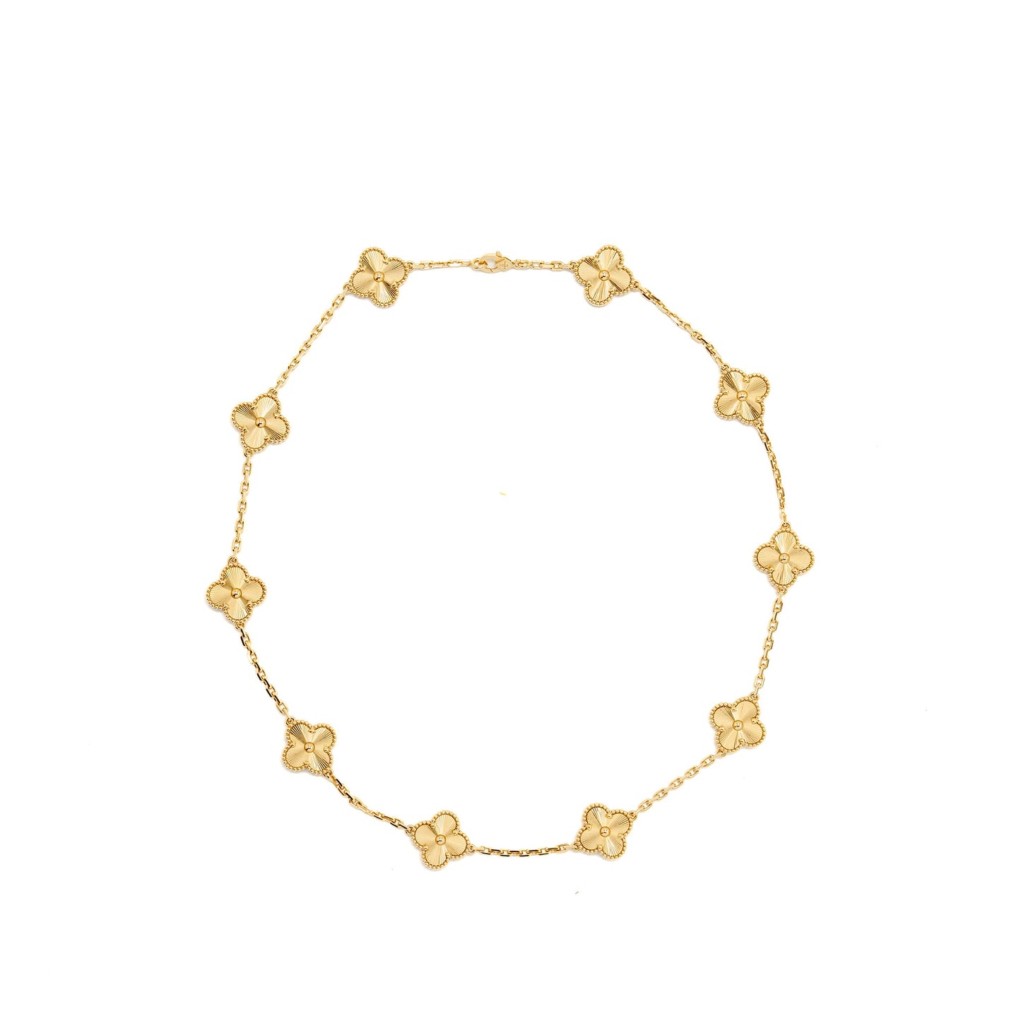 Van Cleef & Arpels Vintage Alhambra Necklace 10 Motifs, Yellow Gold