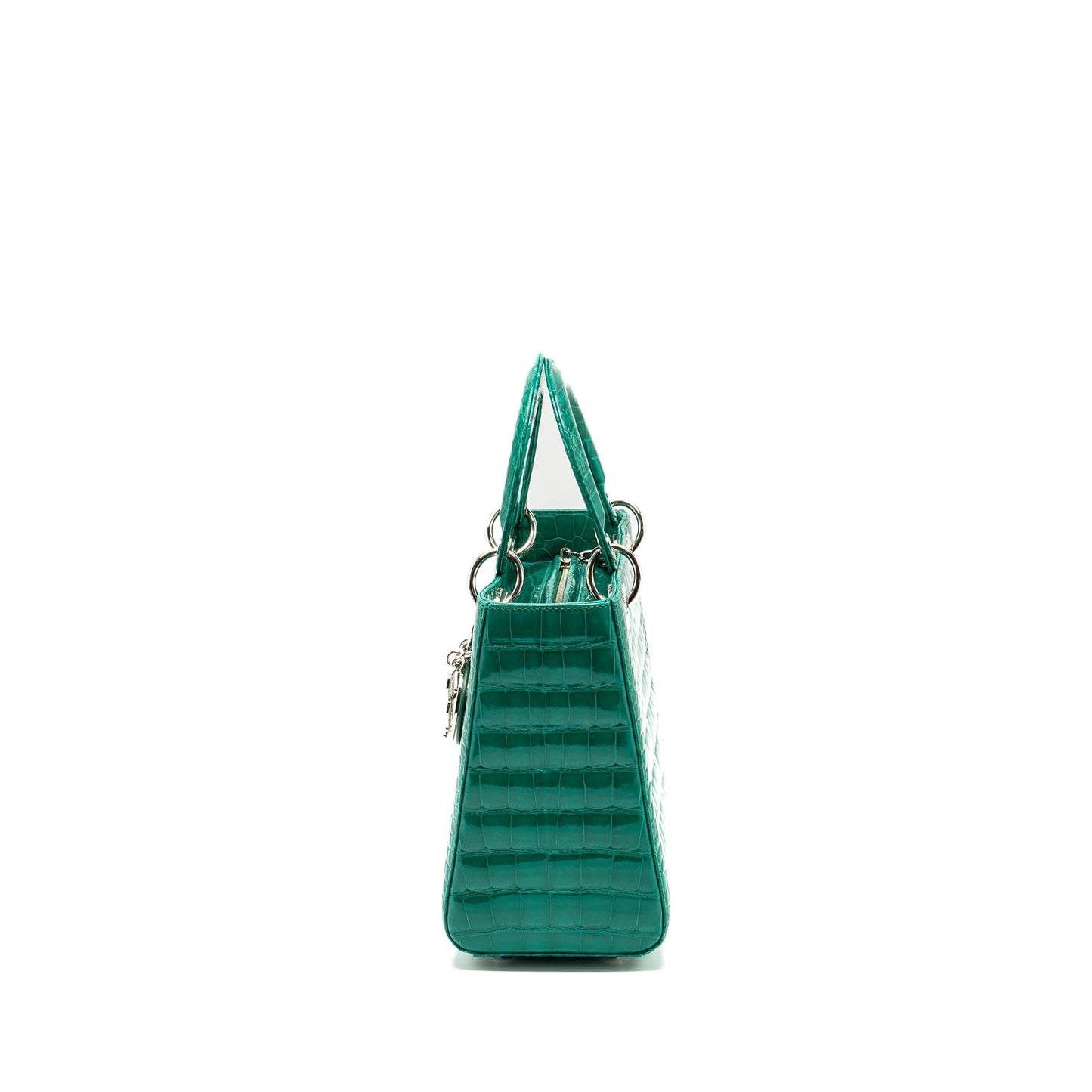 Luxury Dior medium lady Luxury Dior crocodile green SHW with crystal