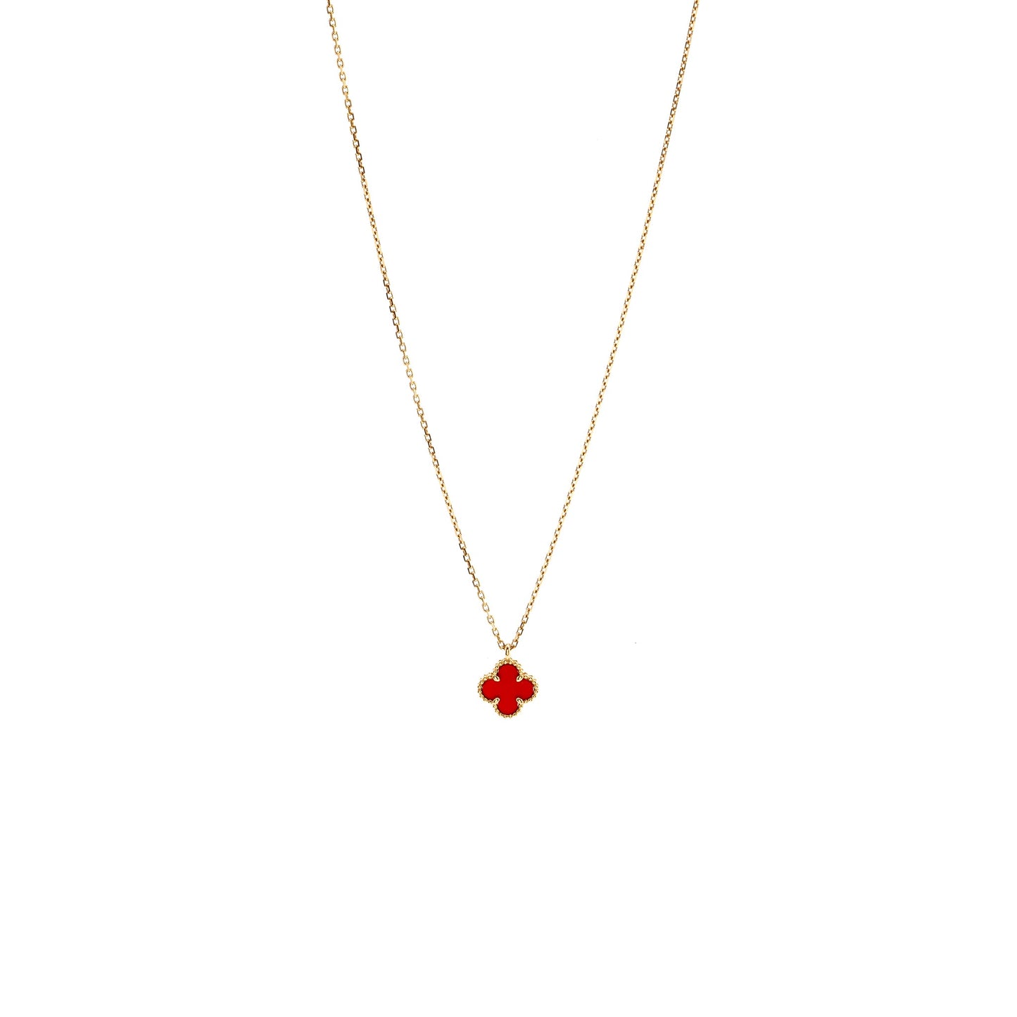 Van Cleef & Arpels Sweet Alhambra Pendant Carnelian ROSE Gold