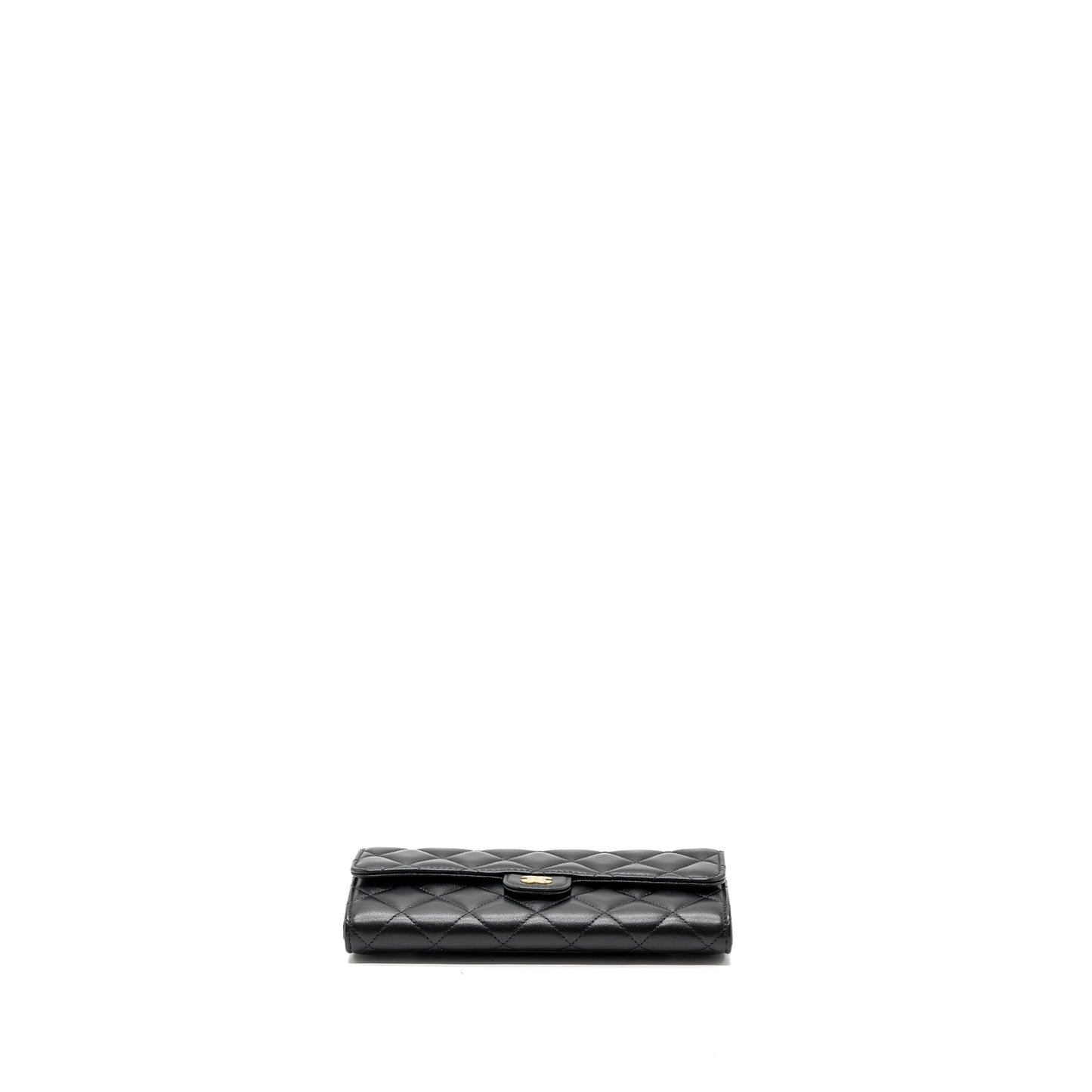 Chanel classic long flap wallet lambskin black GHW (microchip)