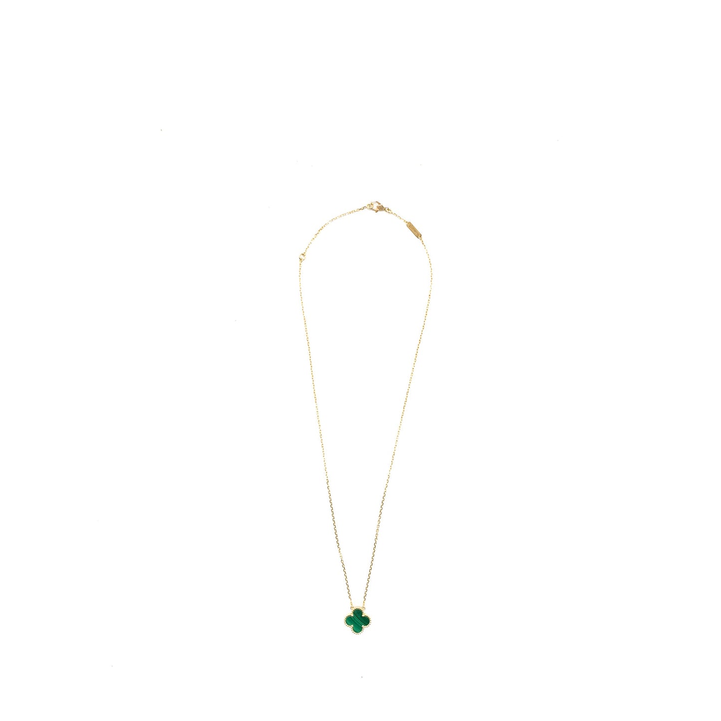 Van Cleef & Arpels Vintage Alhambra Pendant Malachite Yellow Gold